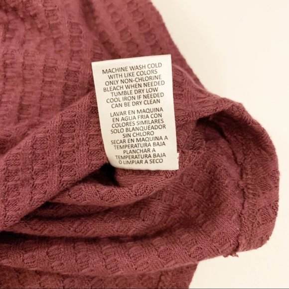 Chaser Waffle Scoop Neck Button Sleeve Thermal Top S - Picture 6 of 6